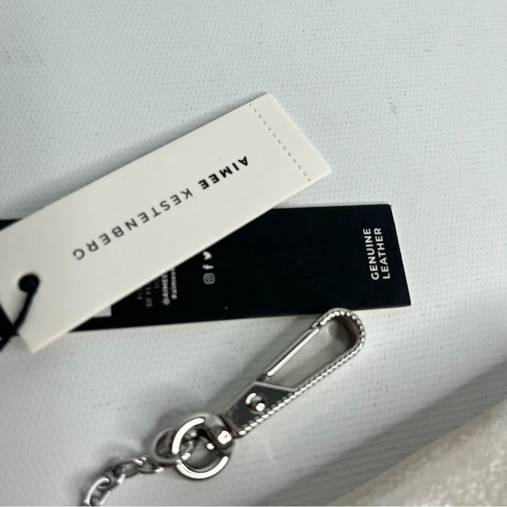 NWT Aimee Kestenberg Leather Stone Silver Ashley Pouch - Picture 6 of 10